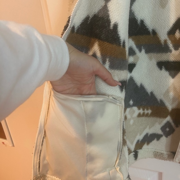 Columbia Beige Western Print Womens Zip Up Winter Warmth Zip Up Size XS - Picture 6 of 9